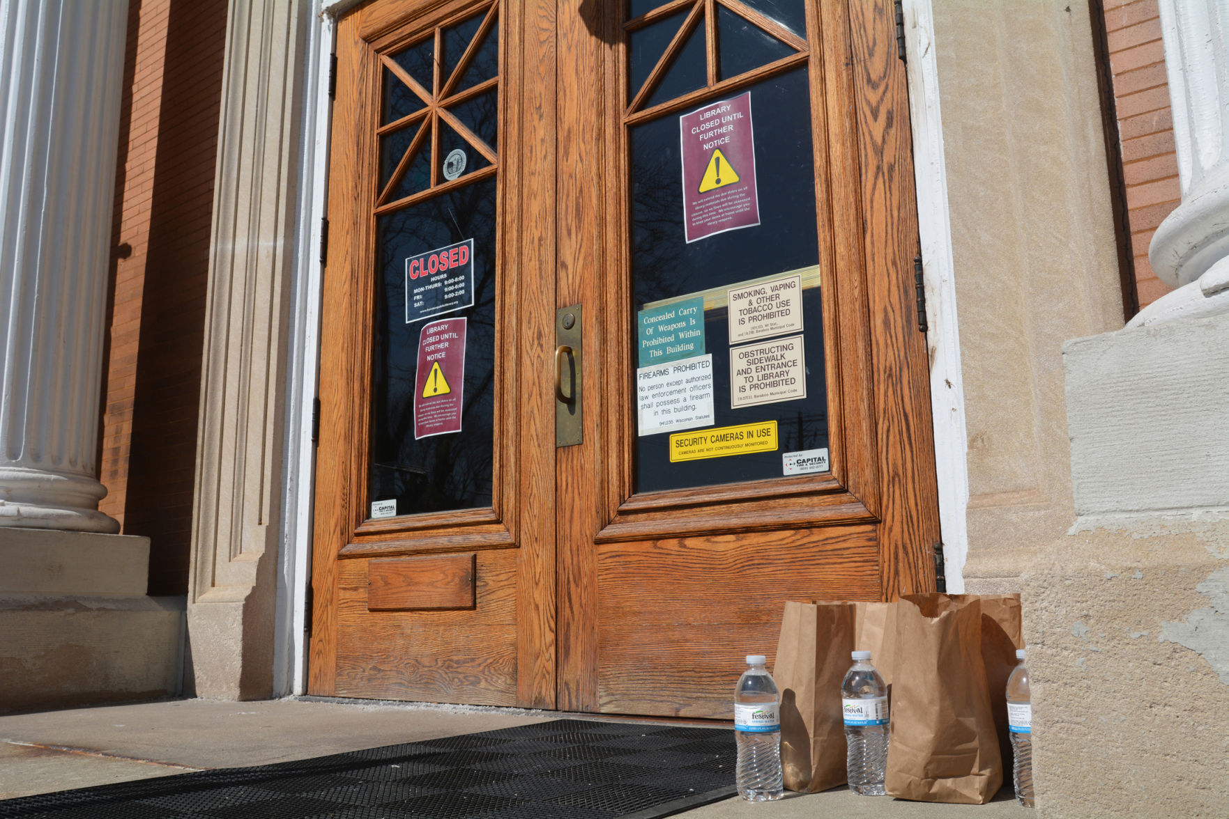 Library doors shuttered